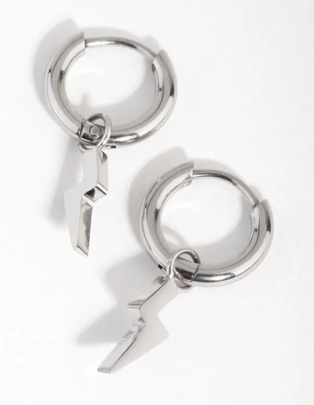 Titanium Lightning Huggie Earrings sold by lovisa