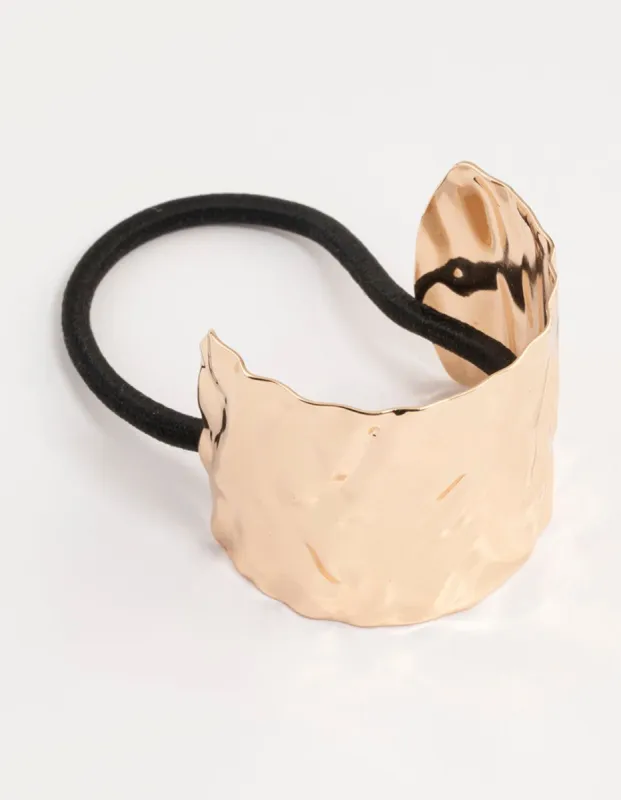 Gold Texture Wrap Pony Tie sold by lovisa