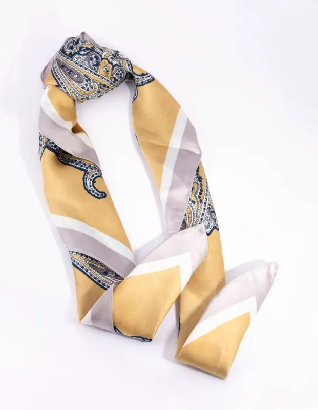 Fabric Paisley Border Print Scarf sold by lovisa