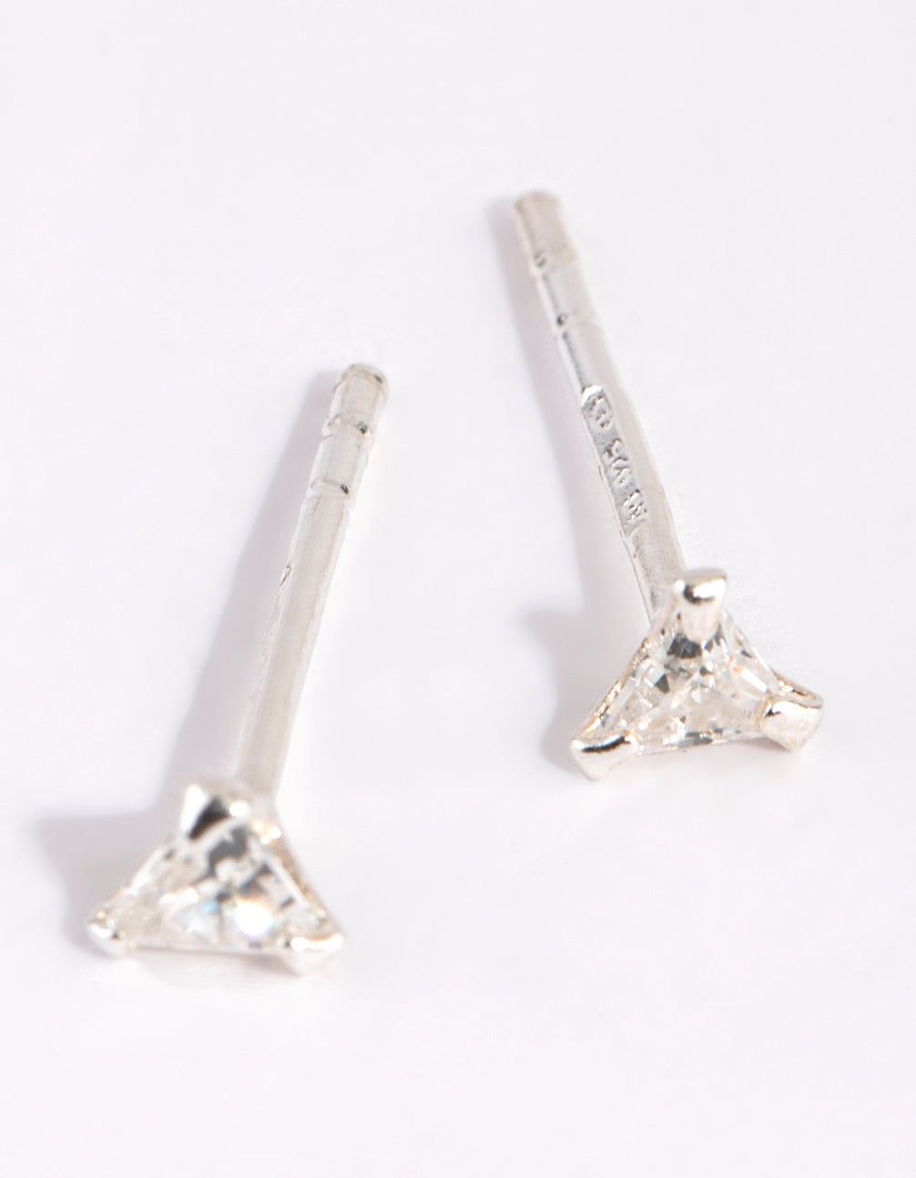 Sterling Silver Cubic Zirconia Triangular Stud Earrings sold by lovisa