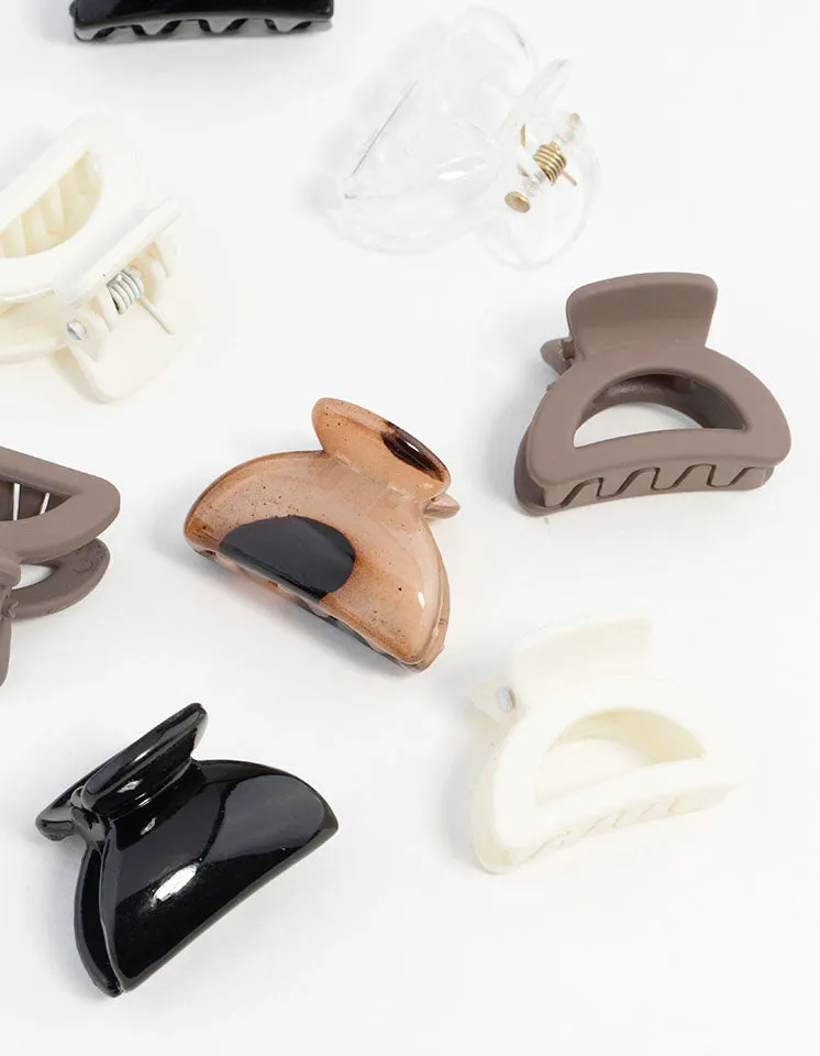 Mini Black & Neutral Hair Clips 6-Pack sold by lovisa product image thumbnail 3