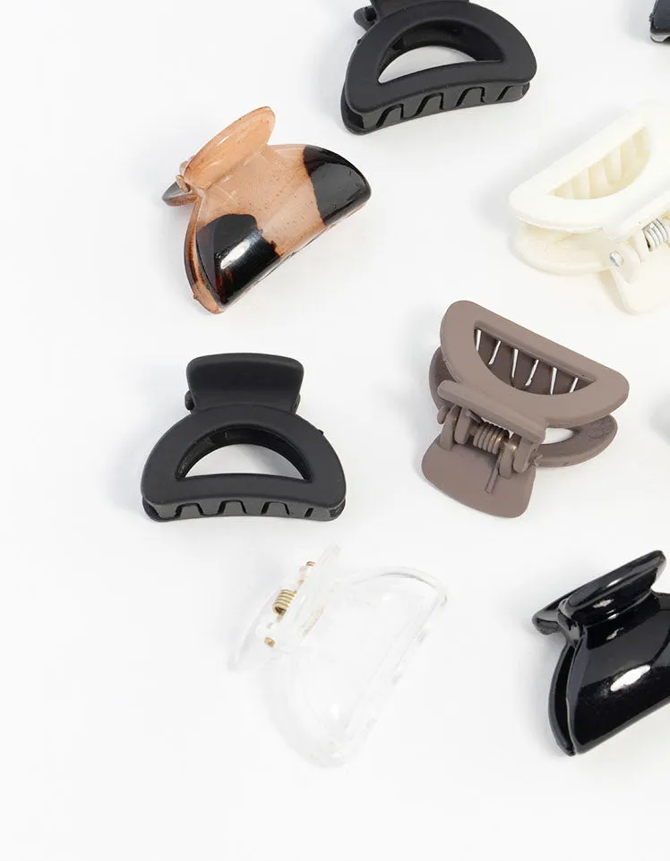 Mini Black & Neutral Hair Clips 6-Pack sold by lovisa product image thumbnail 2