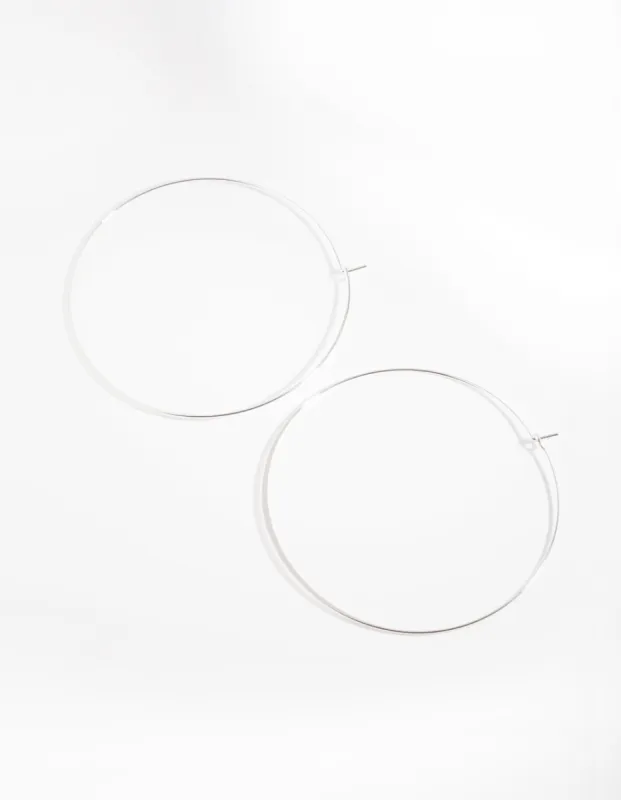 Silver Large Hoop Earrings sold by lovisa