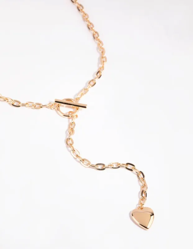 Gold Fob Heart Necklace sold by lovisa