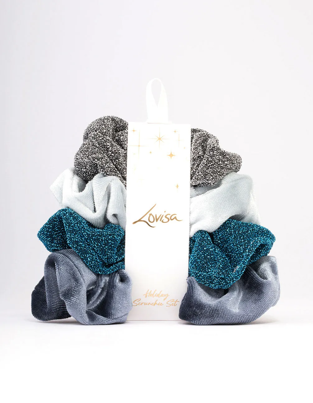 Blue Christmas Hair Scrunchie Gift 4-Pack sold by lovisa product image thumbnail 2