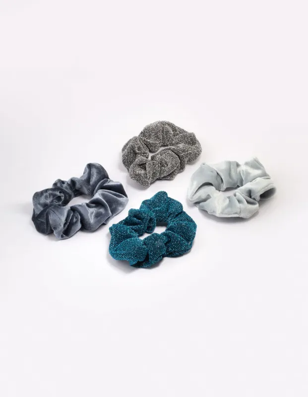 Blue Christmas Hair Scrunchie Gift 4-Pack sold by lovisa