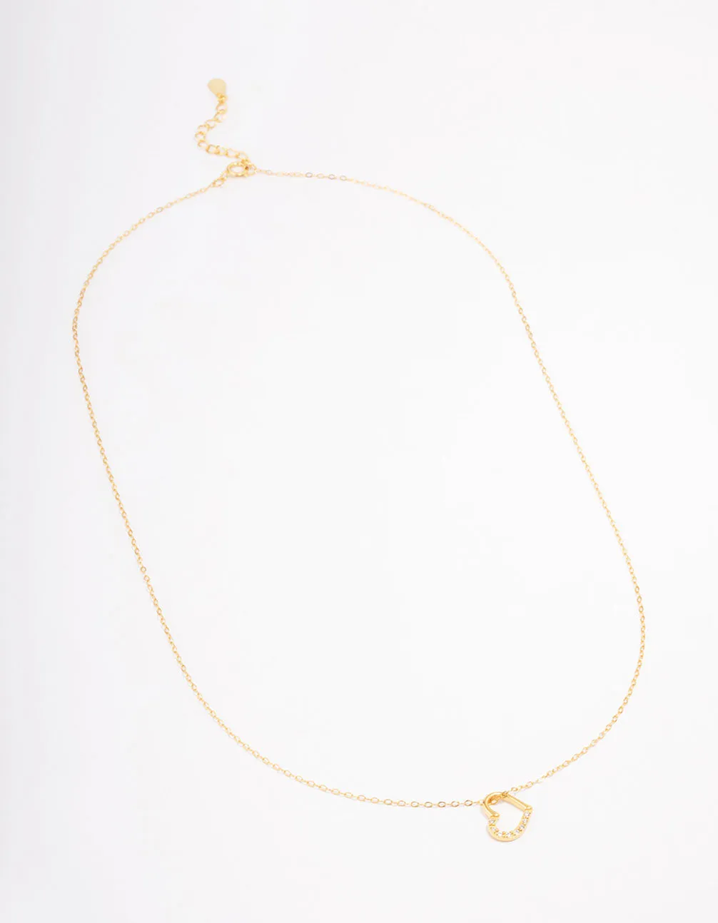 Gold Plated Sterling Silver Open Cubic Zirconia Heart Pendant Necklace sold by lovisa product image thumbnail 3