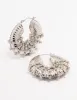 Silver Diamante Wrapped Chubby Hoop Earrings sold by lovisa