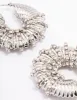 Silver Diamante Wrapped Chubby Hoop Earrings sold by lovisa
