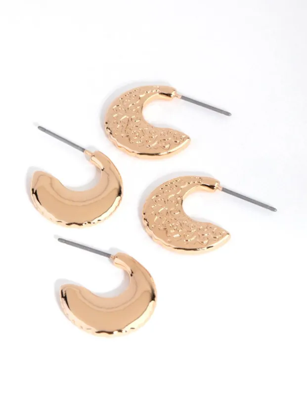 Gold Art Deco Hoop Earring Pack sold by lovisa