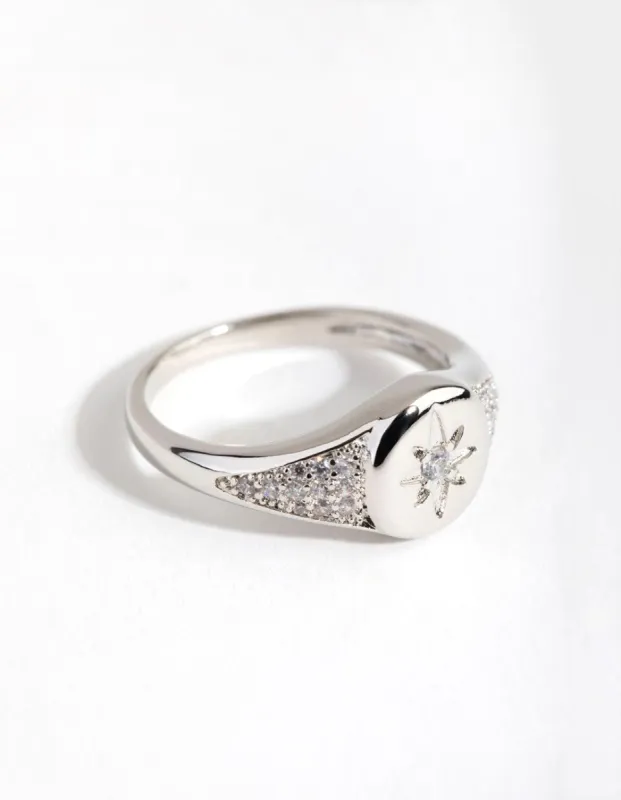 Rhodium Heart Cubic Zirconia Ring sold by lovisa