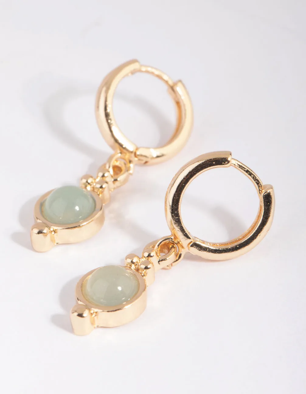 Jade Semi-Precious Huggie Hoop Earrings sold by lovisa product image thumbnail 3