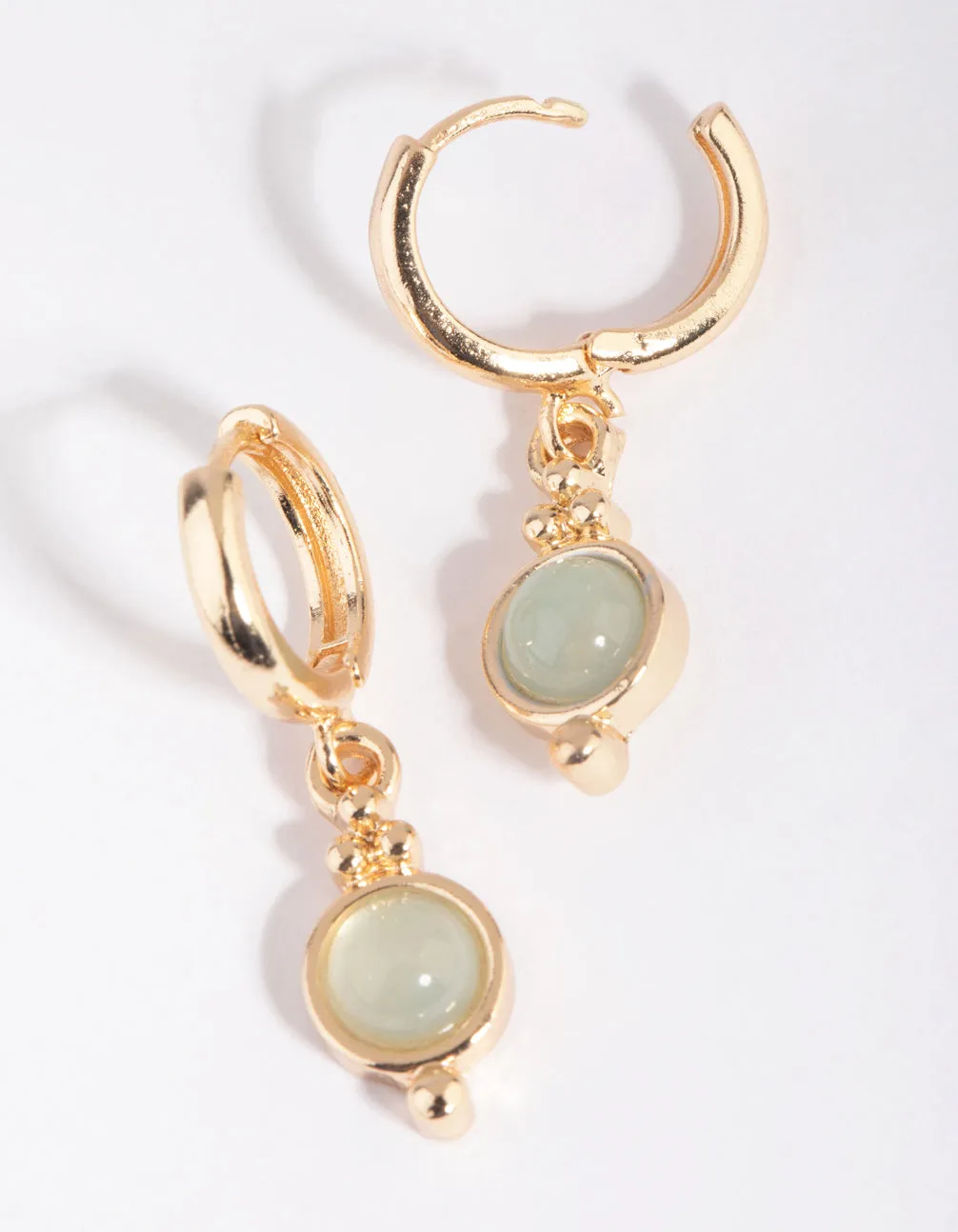 Jade Semi-Precious Huggie Hoop Earrings sold by lovisa product image thumbnail 2