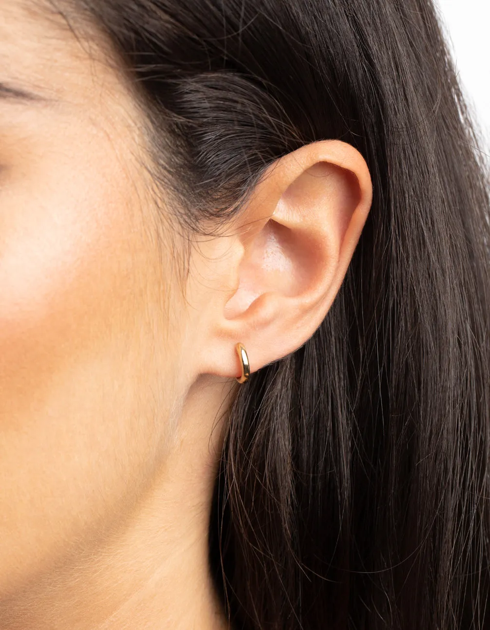 Gold Plated Sterling Silver Huggie Hoop Earrings sold by lovisa product image thumbnail 2