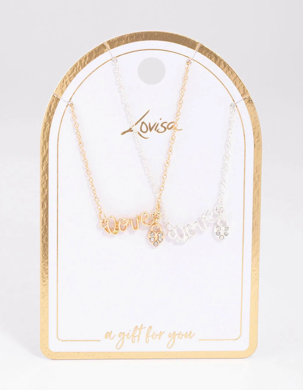 Mixed Metal Love Script Necklace Pack sold by lovisa product image thumbnail 2
