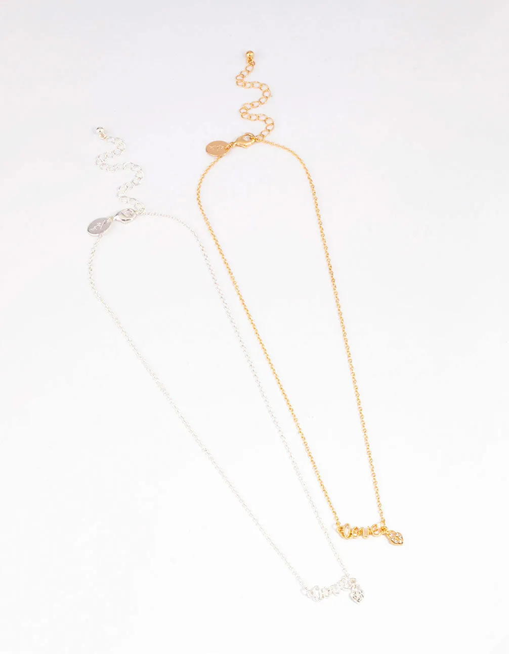 Mixed Metal Love Script Necklace Pack sold by lovisa product image thumbnail 3