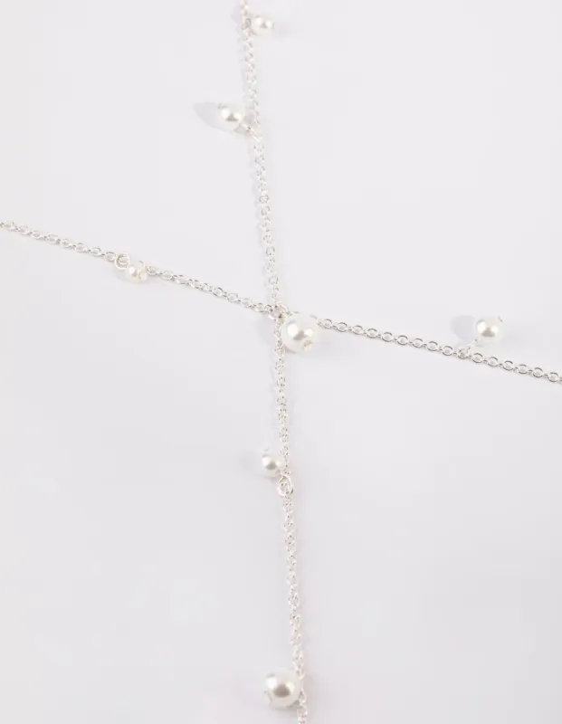 Silver Pearl Cluster Body Chain sold by lovisa