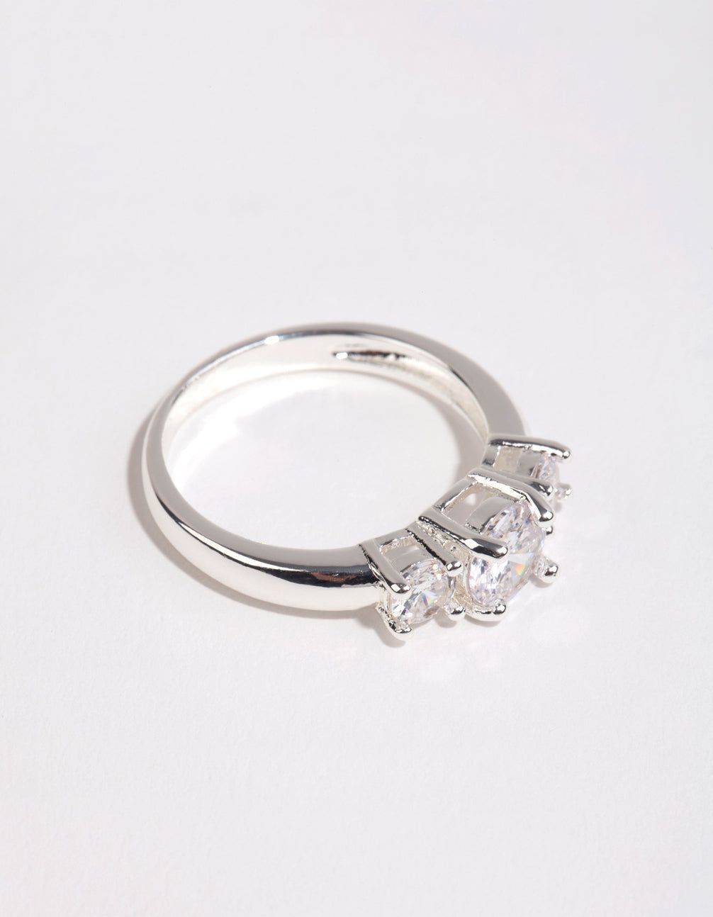 Silver Plated Cubic Zirconia Triple Stone Ring sold by lovisa
