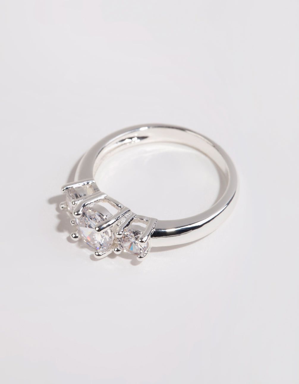 Silver Plated Cubic Zirconia Triple Stone Ring sold by lovisa product image thumbnail 2