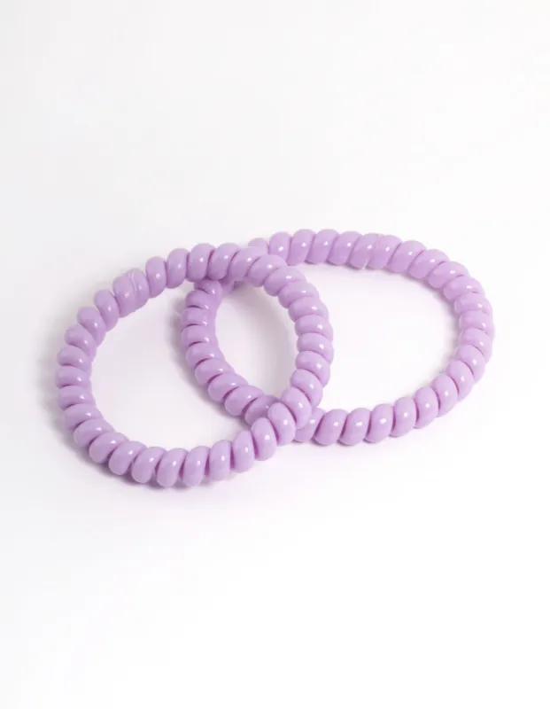 Purple Plastic Narrow Hair Spiral Pack sold by lovisa