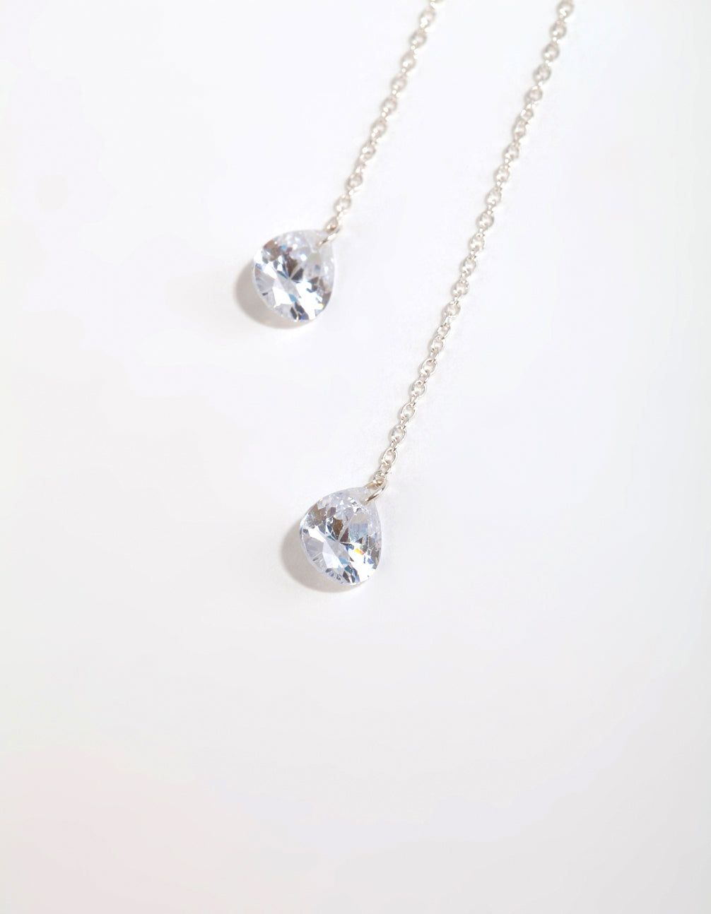 Sterling Silver Cubic Zirconia Teardrop Thread Through Earrings sold by lovisa product image thumbnail 2