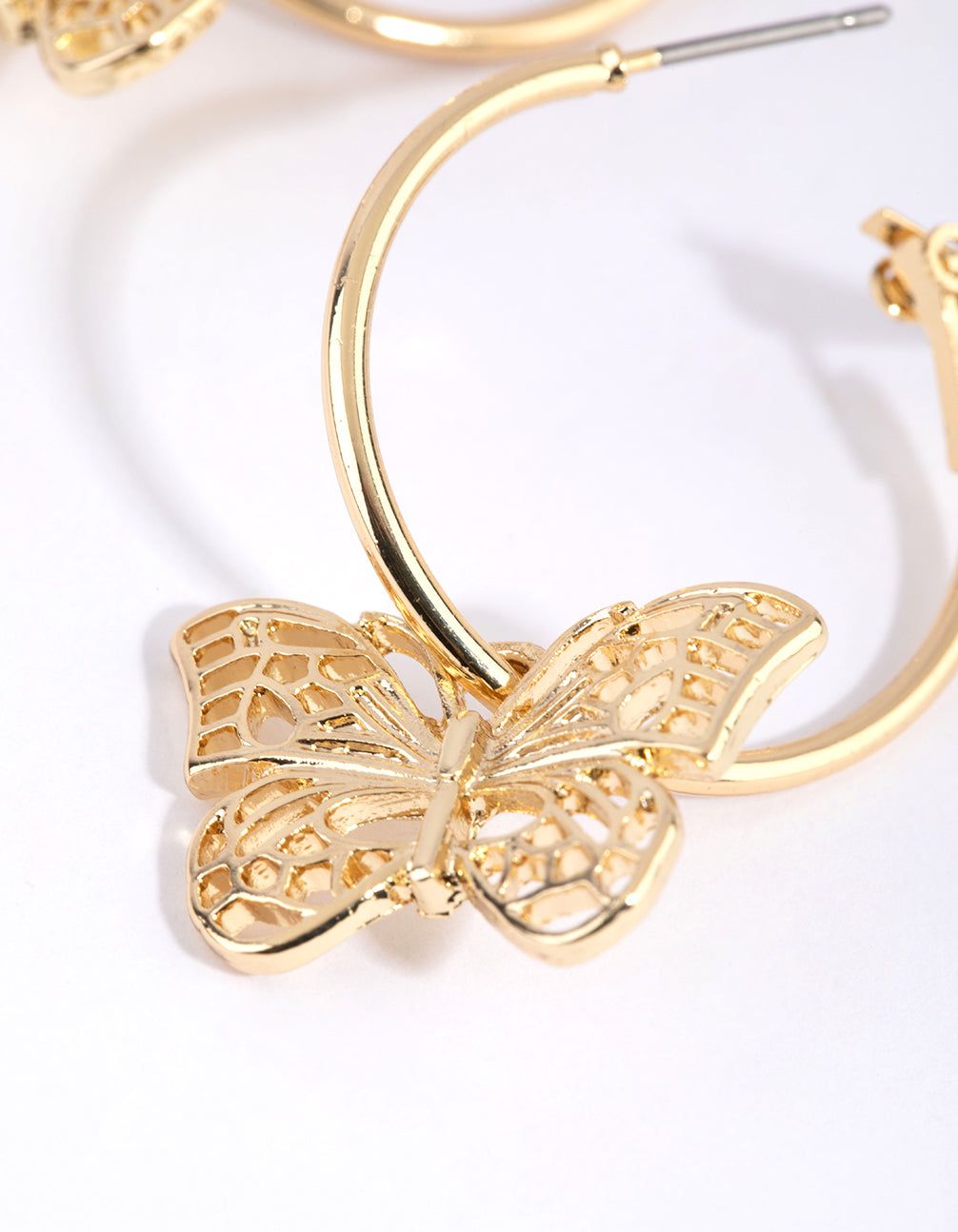 Gold Plated Butterfly Charm Hoop Earrings sold by lovisa product image thumbnail 3