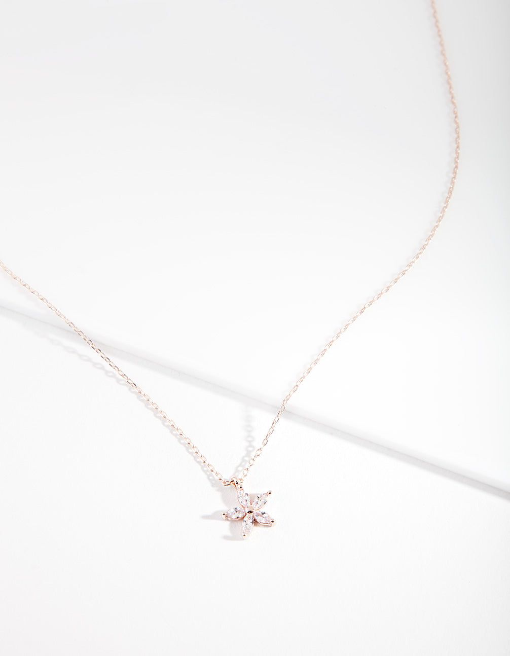 Rose Gold Cubic Zirconia Flower Necklace sold by lovisa