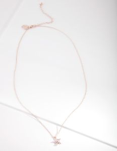 Rose Gold Cubic Zirconia Flower Necklace sold by lovisa