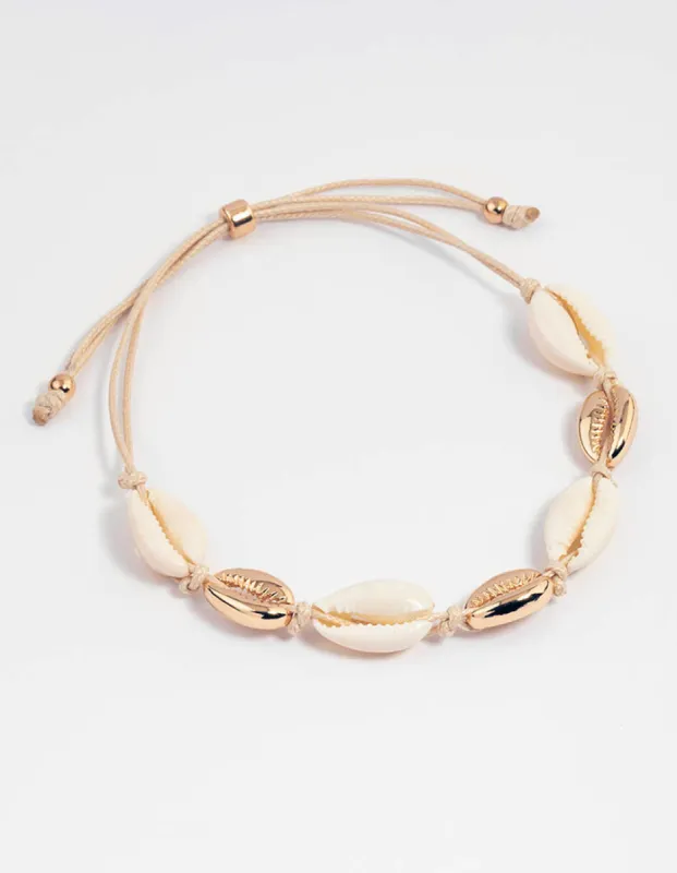 Gold Multi Shell Anklet sold by lovisa