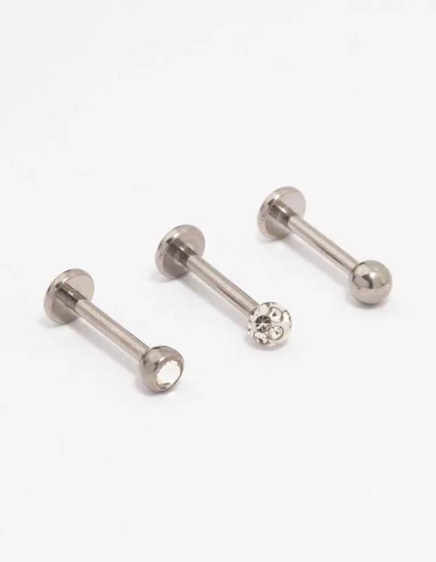 Titanium Ball Flat Back 3-Pack sold by lovisa
