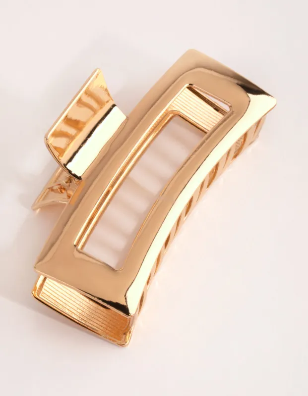Gold Metal Rectangle Claw Clip sold by lovisa
