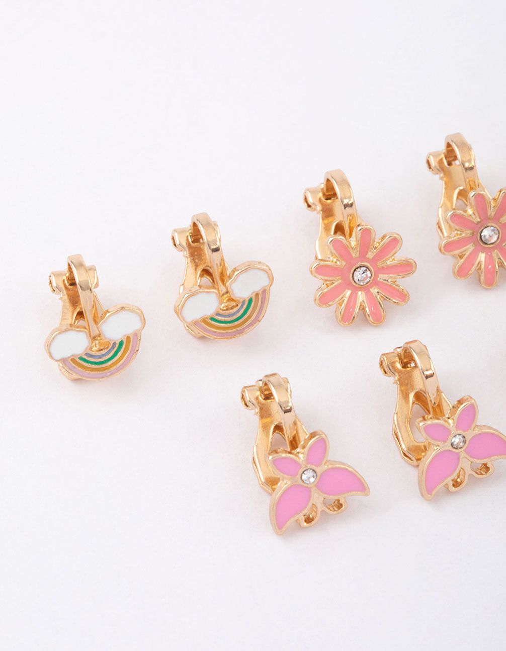 Kids Pink Flower Clip On Stud Earrings 6-Pack sold by lovisa product image thumbnail 2