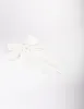 White Fabric Satin Drop Bow Hair Clip sold by lovisa