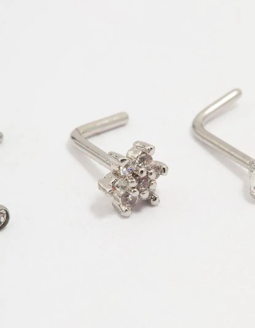 Surgical Steel Flower Nose Stud 3-Pack sold by lovisa product image thumbnail 2