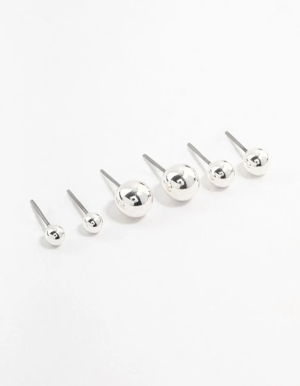 Silver Multiple Sphere Stud Earrings 3-Pack sold by lovisa
