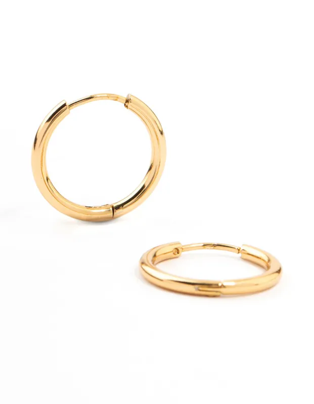 Gold Plated Stainless Steel Thin Clicker Hoop Earrings 18mm sold by lovisa