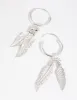 Sterling Silver Leaves Huggie Hoop Earrings sold by lovisa