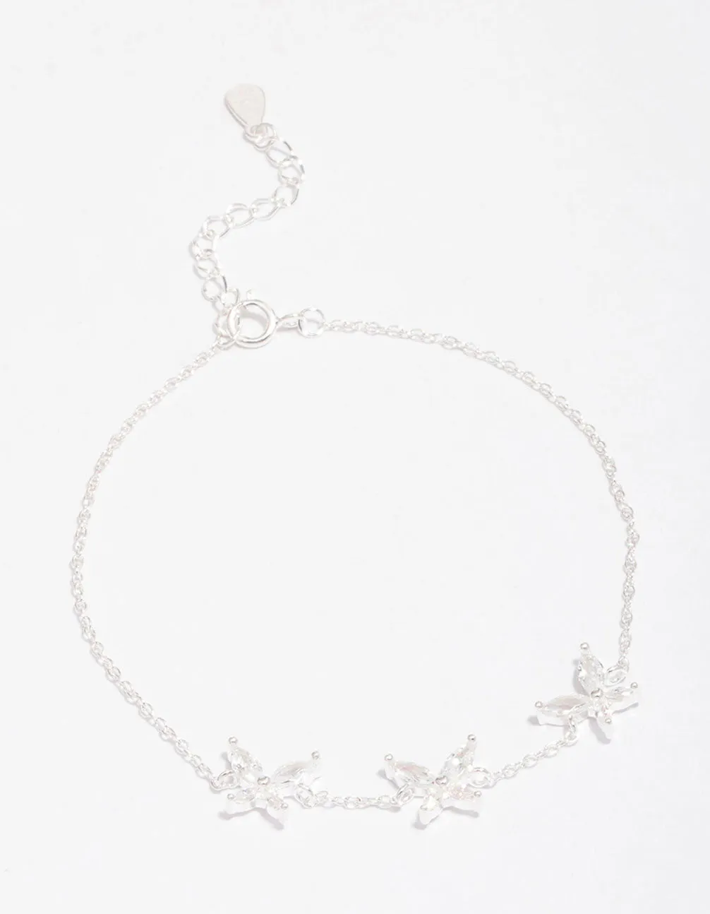 Sterling Silver Cubic Zirconia Triangular Butterfly Bracelet sold by lovisa