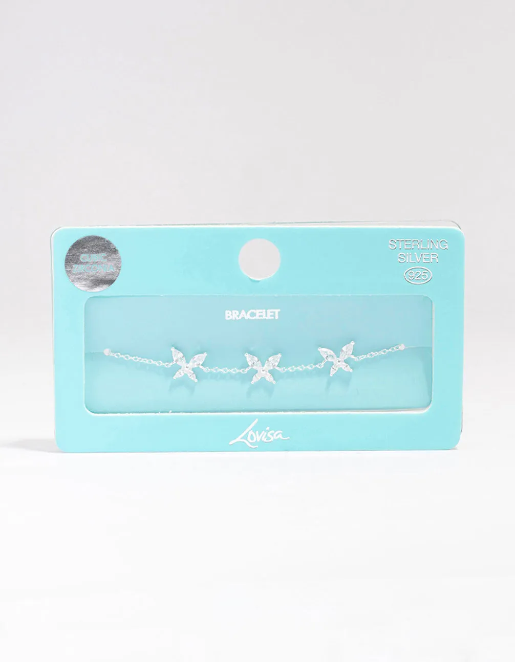 Sterling Silver Cubic Zirconia Triangular Butterfly Bracelet sold by lovisa product image thumbnail 3