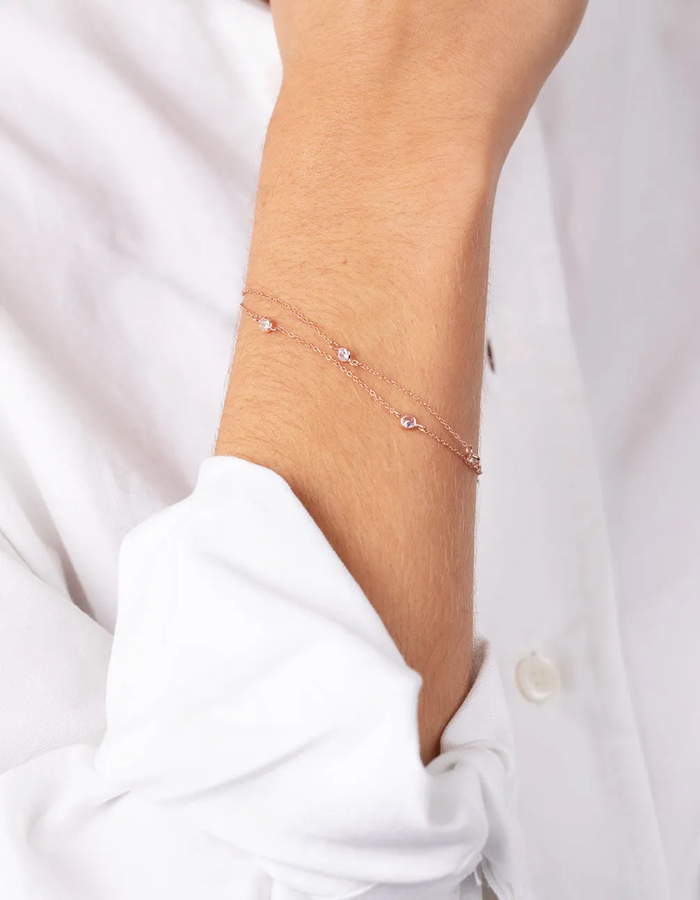 Rose Gold Plated Sterling Silver Cubic Zirconia Bracelet/Anklet sold by lovisa product image thumbnail 4