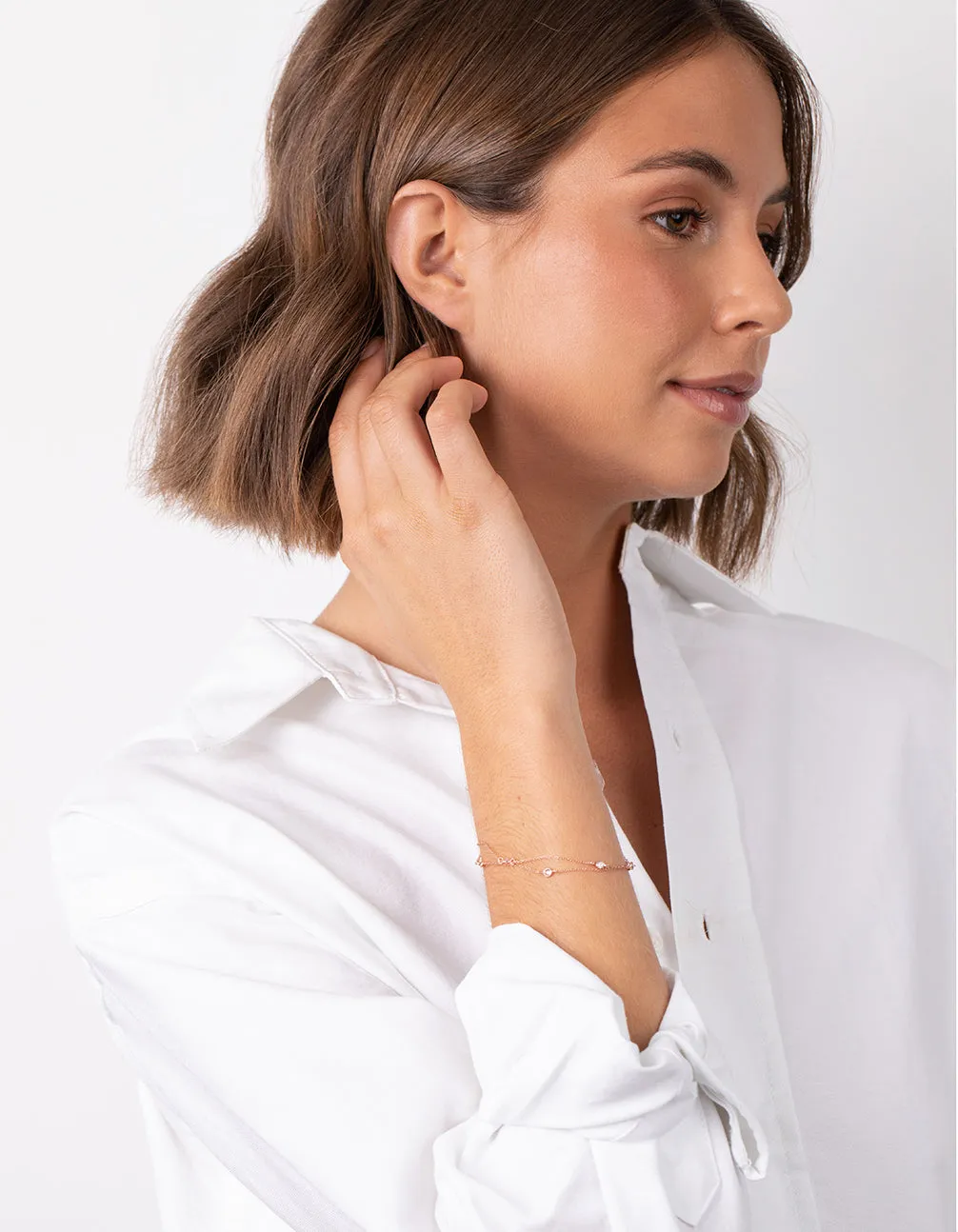 Rose Gold Plated Sterling Silver Cubic Zirconia Bracelet/Anklet sold by lovisa product image thumbnail 2