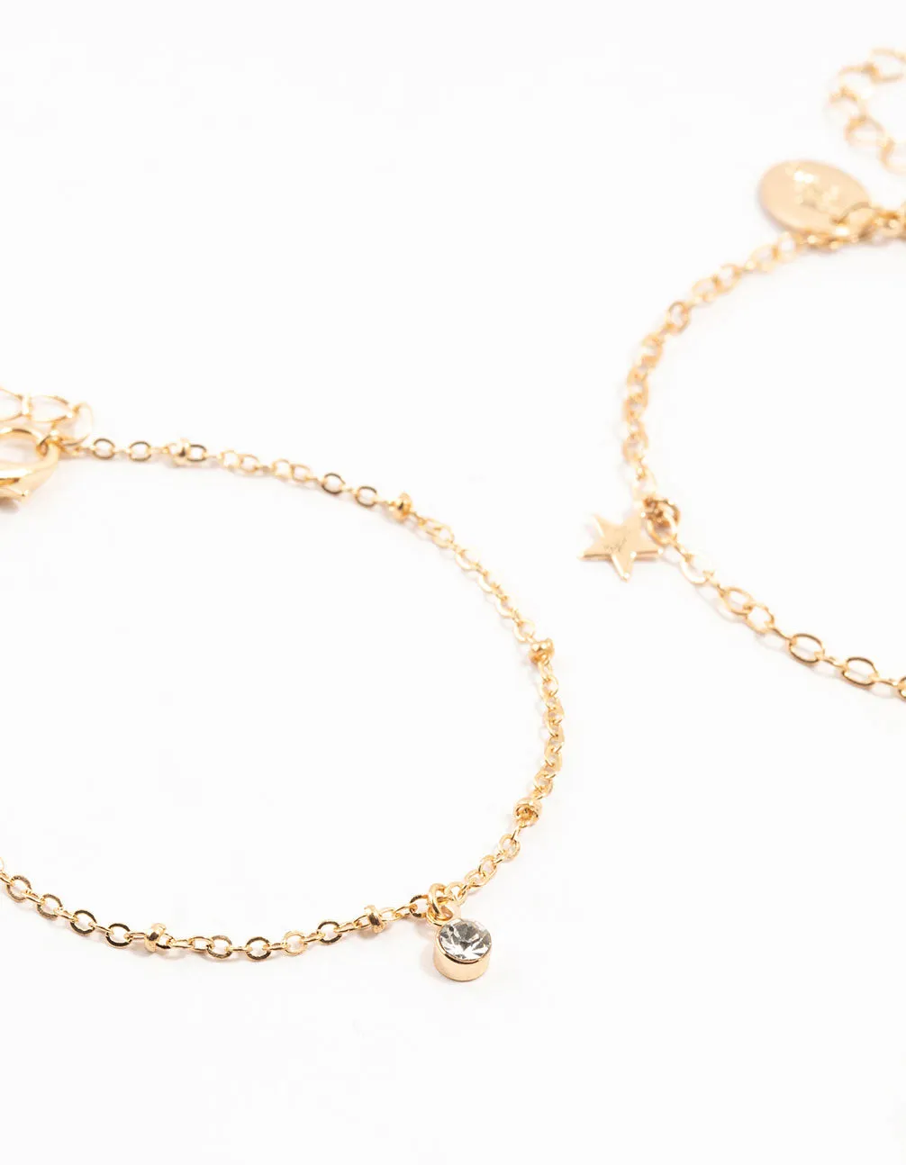 Gold Diamante Star Charm Bracelets 2-Pack sold by lovisa product image thumbnail 2