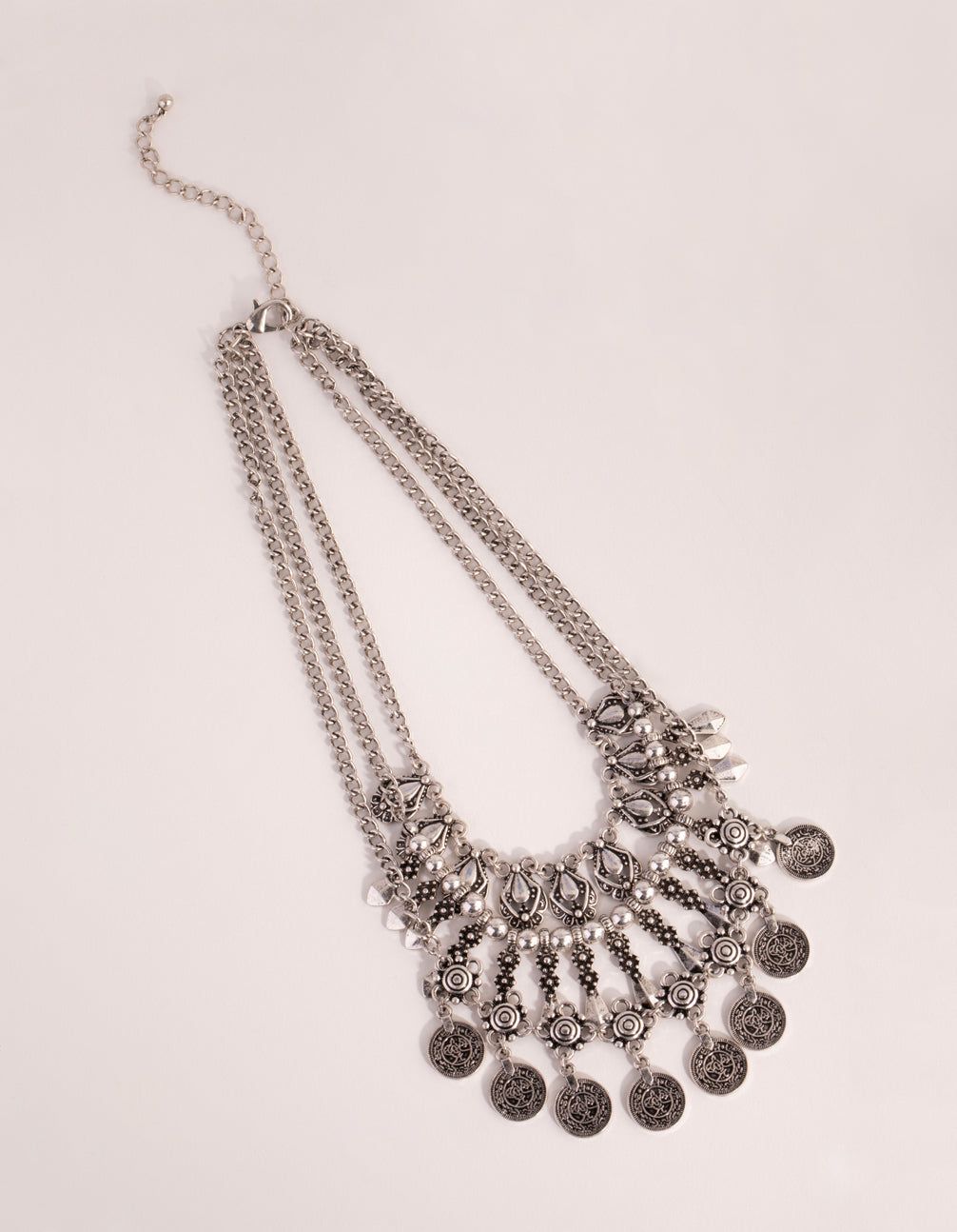 Antique Silver Double Row Vintage Necklace sold by lovisa product image thumbnail 2