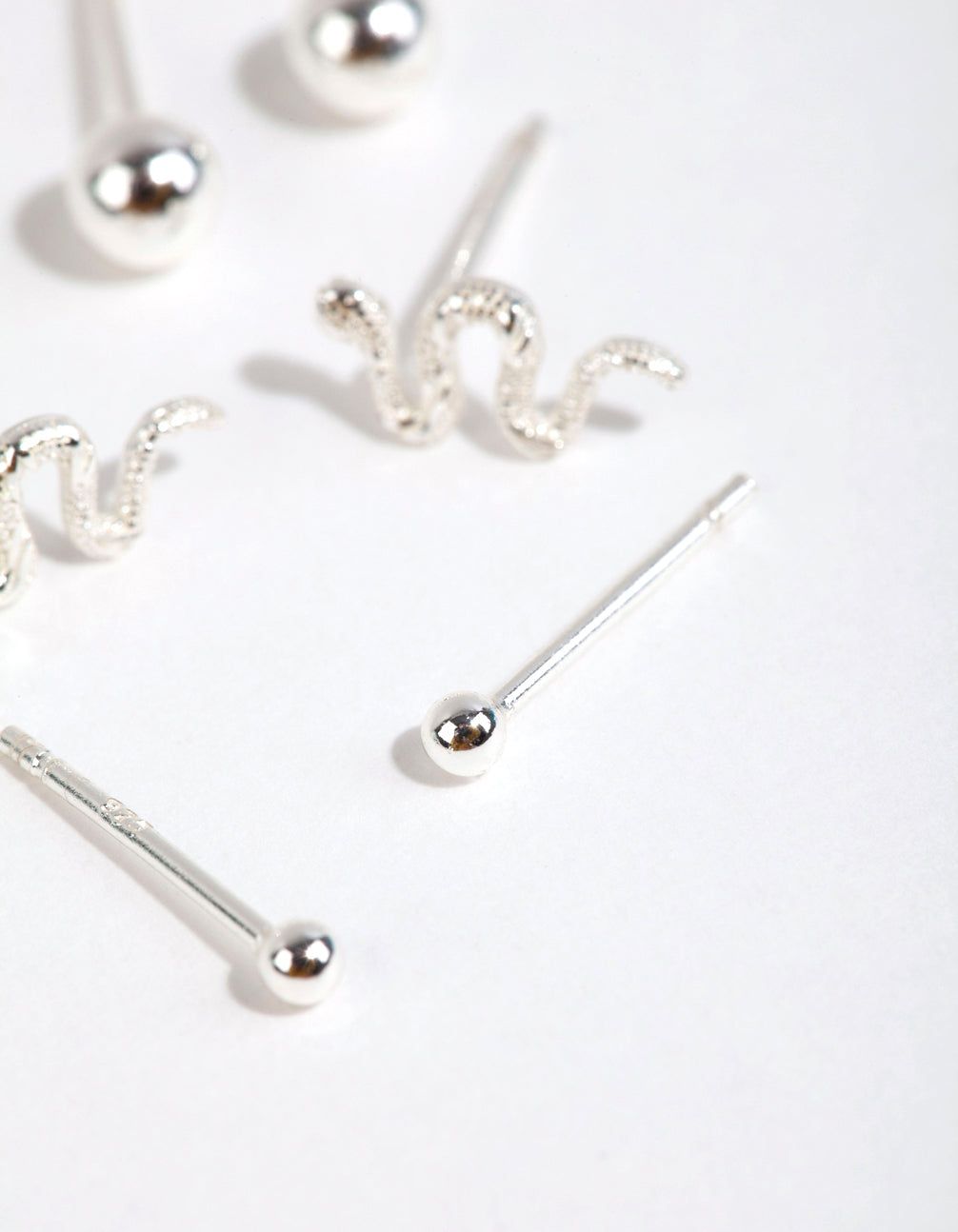 Sterling Silver Snake & Ball Stud Earring Pack sold by lovisa product image thumbnail 3