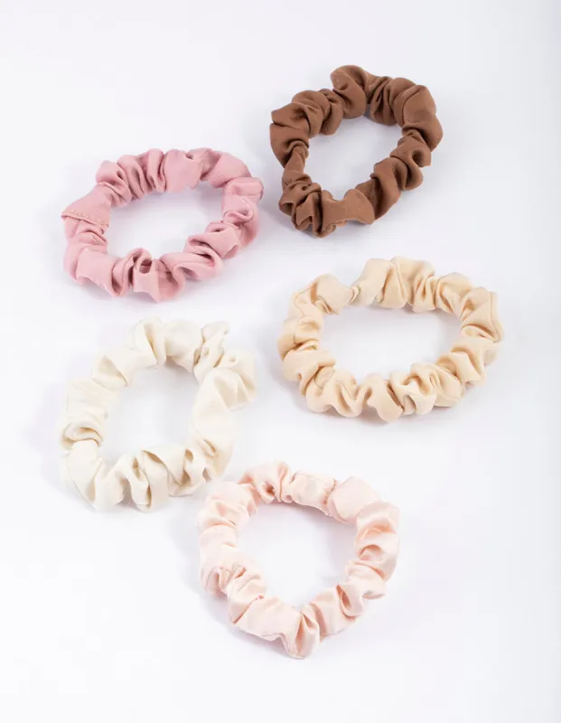 Fabric Thin Satin Scrunchie 5-Pack sold by lovisa