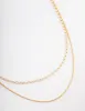 Gold Plated Cubic Zirconia Dainty Baguette Layered Necklace sold by lovisa