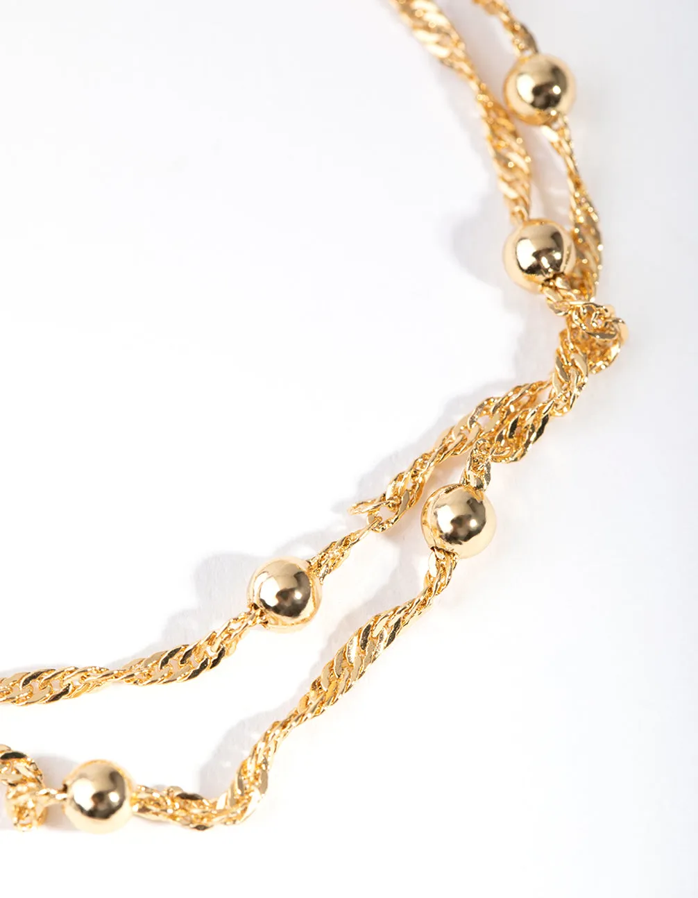 Gold Plated Double Chain & Ball Bracelet sold by lovisa product image thumbnail 2