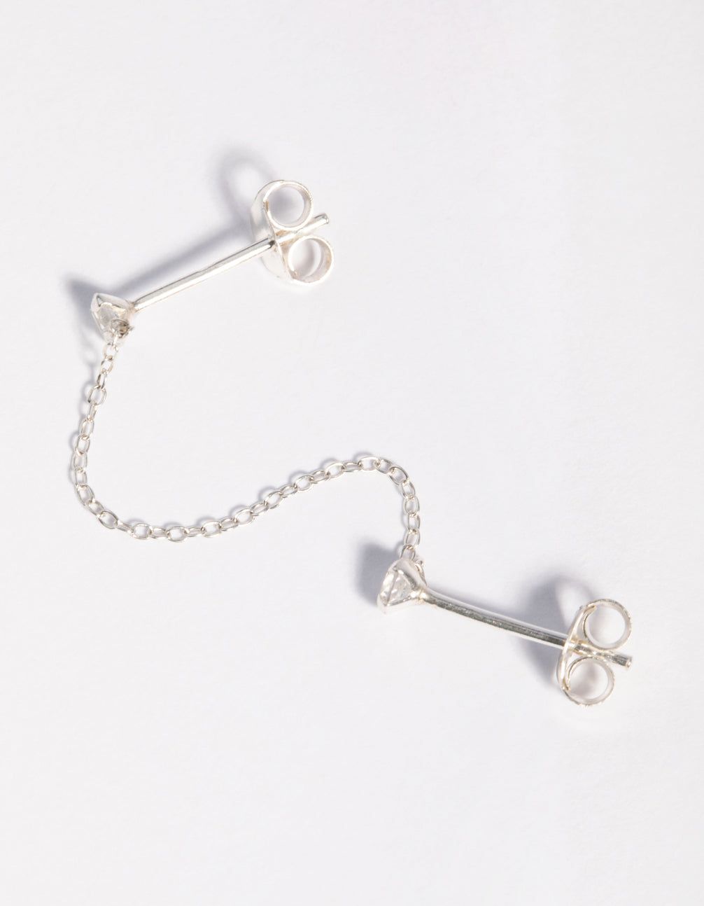 Sterling SIlver Cubic Zirconia Chain Double Stud Earring sold by lovisa product image thumbnail 3