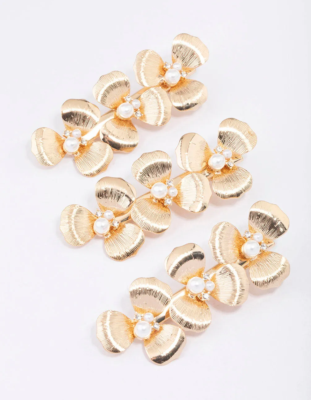 Gold Triple Daisy Hair Clip 3-Pack sold by lovisa product image thumbnail 2