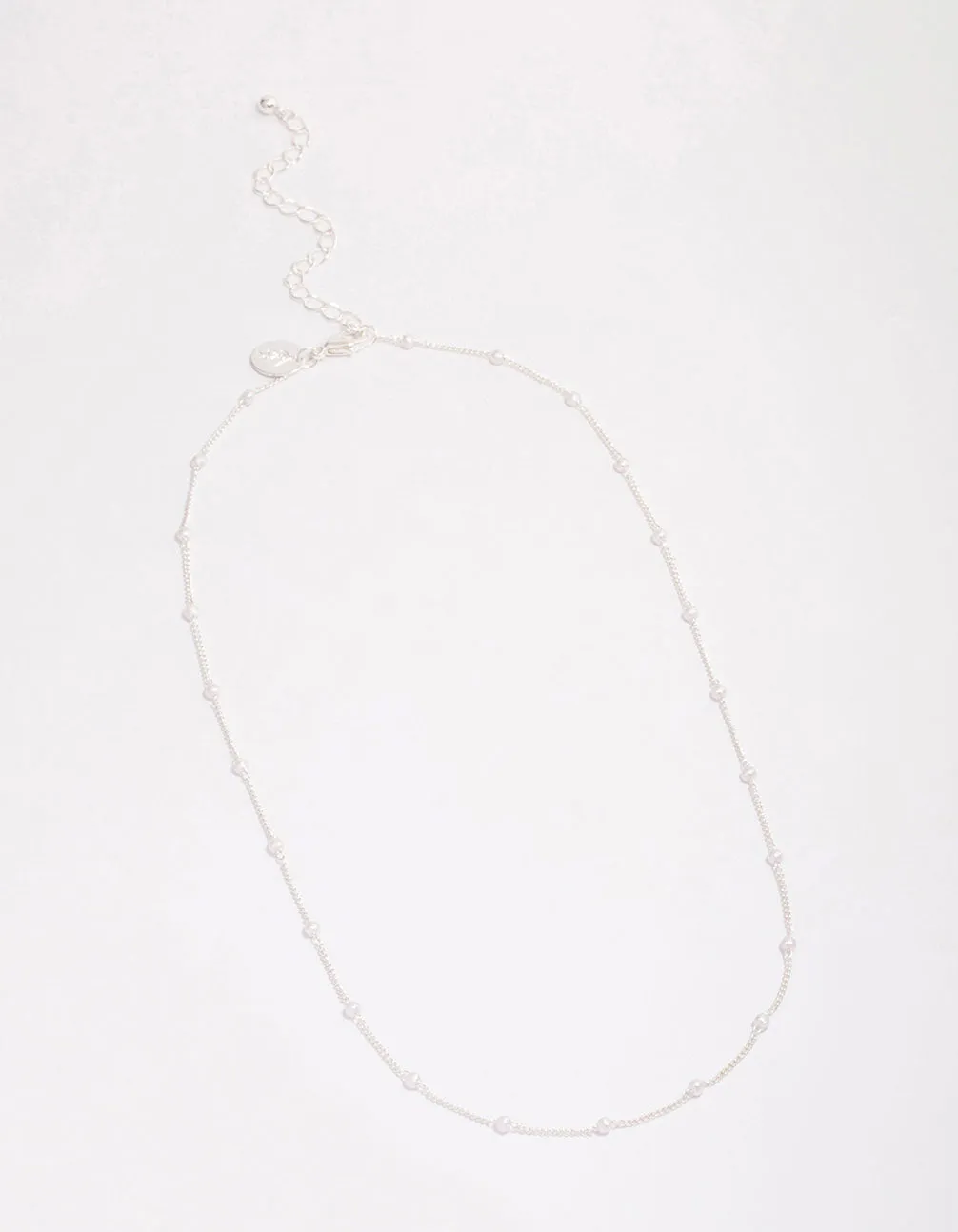 Silver Pearl Station Chain Necklace sold by lovisa product image thumbnail 3
